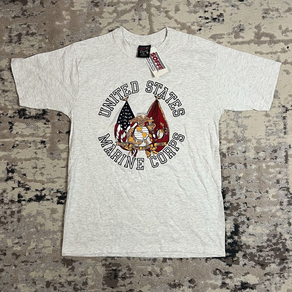Vintage Soffe's Choice Tag Marine Corps T Shirt Size M USMC NWT Semper Fidelis